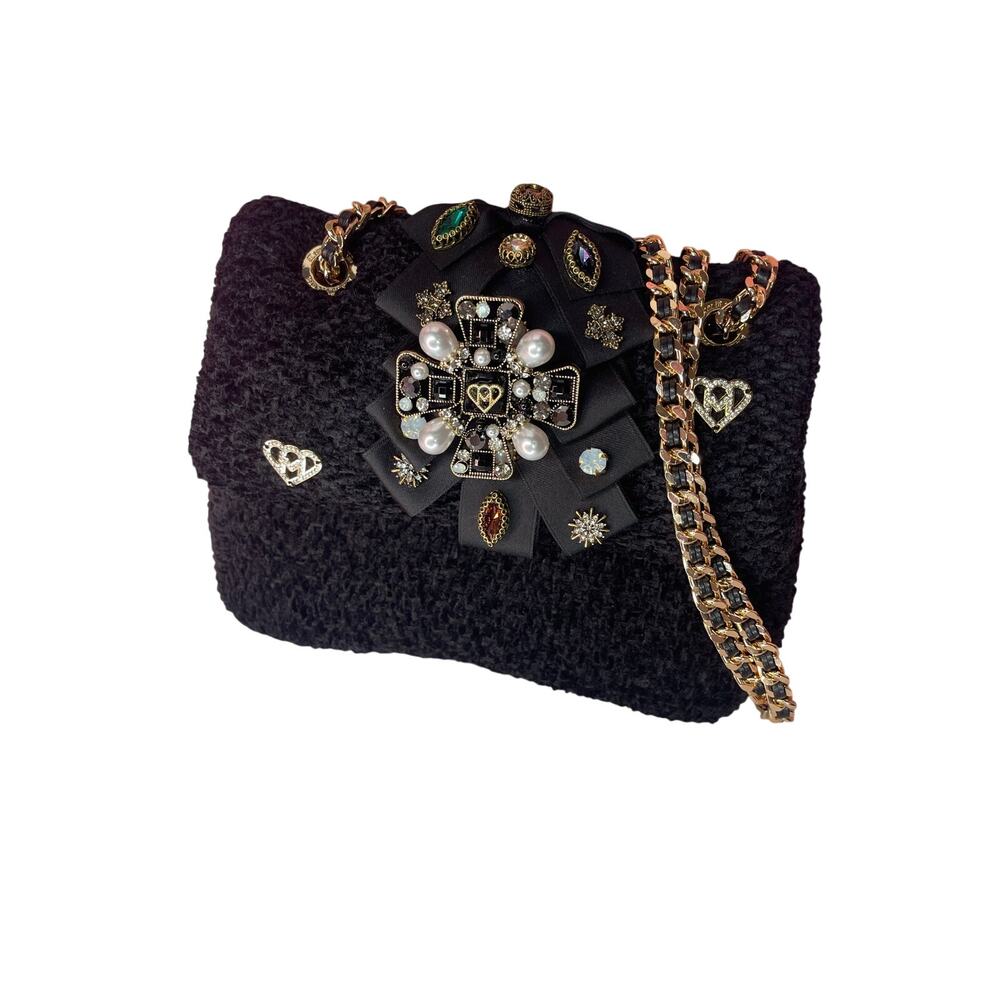 Minime Paris XS Soft Structured Bag, Black Tweed, NWT - Picture 4 of 13